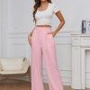 71LPkUp-aAL.jpg Women Suit Pants Wide Leg Pants High Elastic Waisted in The Back Business Work Trousers Long Straight