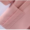 71Mely6noKL.jpg Women Spring Summer Pink Business Coat All Match Jascket Korea Work Office Suit White Black Blazers