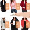 71NfH3WbPeL.jpg Women's Casual Work Office Blazer Jacket Open Front Shawl with 3/4 Scrunch Sleeves