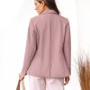 Dressy Blazers for Women Button Long Sleeve Lapel Business Casual Outfits Office Work Suit Blazer with Pockets