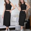 71UtCbScyTL.jpg Women's Two Piece Sets 2025 Bodycon Dresses Summer Outfits Tank Top and Midi Skirt Suits Sweater
