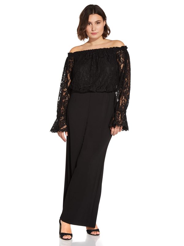 71a4mfaLKRL.jpg Womens Lace and Crepe Jumpsuit