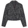 71aL2dM5BL.jpg Women's 2-Piece Suit Wide Herringbone Notch Lapel Double Breasted Buttons Jacket Leather Pants Work Meeting
