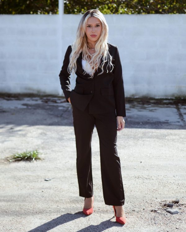 71bltnxGpdL.jpg 2 Piece Outfits for Women Dressy Blazer Jackets High Waisted Straight Leg Pants Suits Set Business Casual Office