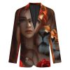71cepna13XL.jpg Red Hair Woman Lion Rose Funny Suits Blazer for Men Business Jacket 2 Button Sport Coat Wedding Office