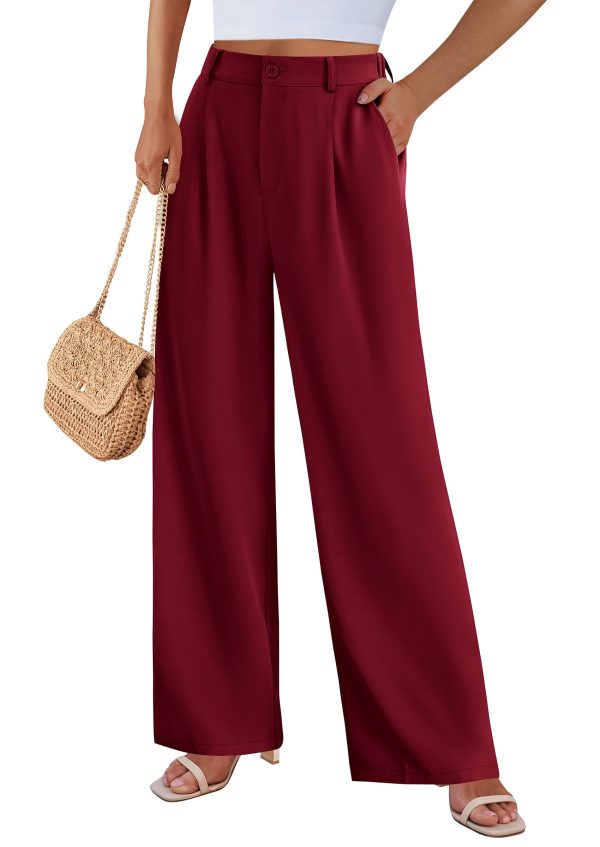71dmHSct0L.jpg Women's Wide Leg Suit Pants Loose Fit High Elastic Waisted Business Casual Long Trousers Pant