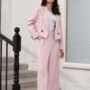 71fzPq7H7L.jpg Women's Suit 2 Piece Casual Outfits Cropped Blazer High Waisted Wide Leg Pants for Work