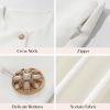 71gXDbZTM1L.jpg Women's 2 Piece Suit Sets White Acetate Short Sleeve Blazer Jacket and Skirt Shorts Business Casual Outfits