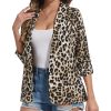 71gYIqvyDwL.jpg Womens Chiffon Blazer 3/4 Sleeve Shawl Collar Open Front Blazers Casual Work Office Cardigan Suit Jacket