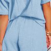 71ijEGDUHsL.jpg Women's Two Piece Outfits V Neck Short Sleeve Shirts and High Waist Shorts Lounge Sets
