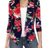 71llcbtEpeL.jpg Women's Casual Work Office Blazer Jacket Open Front Shawl with 3/4 Scrunch Sleeves