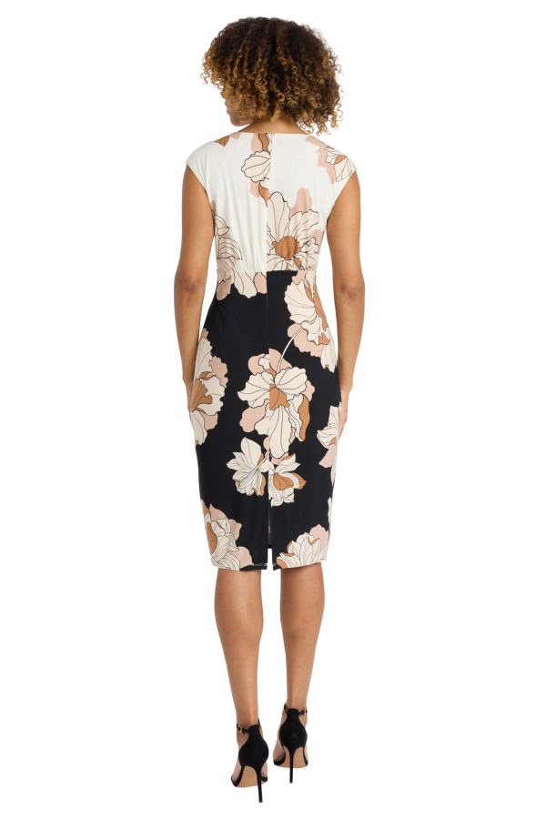 71lrLNJzKL.jpg Cap-Sleeve Sheath Floral Print Summer, Wedding Guest, Or Bridal Shower, Work Dresses for Women