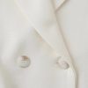 71mkYsih4sL.jpg Women's Elegant Romantic Short Sleeve Blazer Skirt Set Lapel Buttoned Suit Pleated Skirt Set