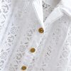 71nws72y6L.jpg Women’S Embroidered Lace Jacket with Pleated Skirt Set Summer Holiday Wear Hollow Out Design Two Piece Outfit