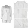 71oG8phxGL.jpg Women Sexy Bussiness Outfits 3 Piece Open Front Button Blazers + Crop Tops + Belted Shorts Set Jumpsuits