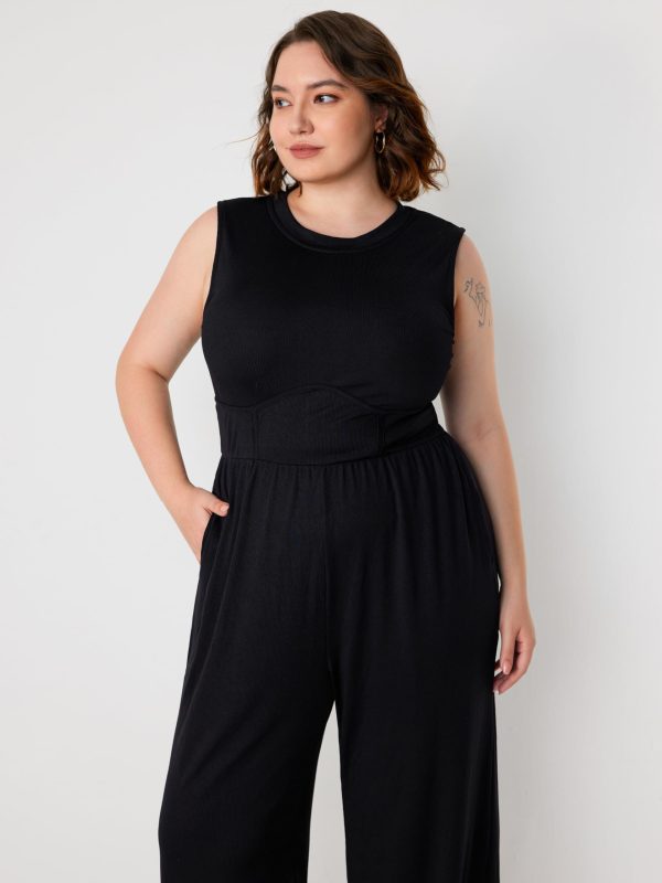 71sUknAo8rL.jpg Plus Size Jumpsuits For Curvy Women Crew Neck Sleeveless Elegant Wide Leg Jumpsuits Dressy Casual Summer Outfits