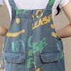 71toJHy3UgL.jpg Women Printed Denim Overalls Sleeveless Wide Leg Denim Jumpsuits Loose Vintage Jumpsuits