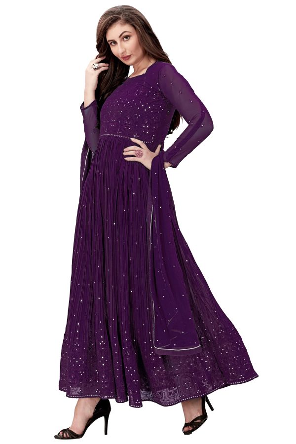 810lzCYzCFL.jpg Women's Georgette Embroidery Salwar Suit Anarkali Kurta Set with Dupatta