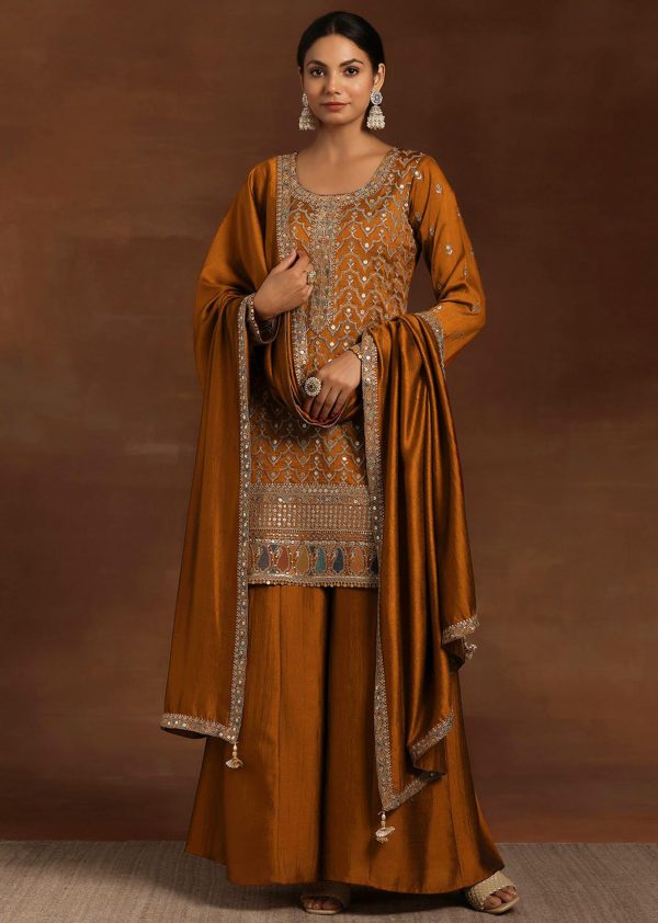 813ISmxe-HL.jpg Women's Silk Blend Embroidery Anarkali Kurta Pant Set with Dupatta Salwar Suit Set for Women