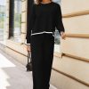 813gJLpBeWL.jpg Women's 2 Piece Outfits Long Sleeve Knit Sweater Top Wide Leg Pants Lounge Sets Tracksuits