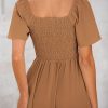 815cHzYlvyL.jpg 2025 Summer Dress for Women Casual Short Sleeve Bow Tie V Neck Ruffle Midi Flowy Dresses