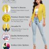 8197SsnLveL.jpg Lightweight Open Front Cardigan Classic Ruched Sleeve Work Office Blazer Suit Jackets