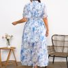 819bGZ9csrL.jpg Women's 2025 Floral Summer Dress Smocked V Neck Boho Plus Size Beach Party Wedding Guest Ruffle Long Dresses