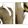 81H-DftNv8L.jpg Women's Long Sleeve Workout Jumpsuit Sexy V neck Stretchy Ribbed Bodysuits Solid Color Comfy Bodycon Rompers