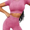 81Q6L508Q-L.jpg Womens Workout Sets 2 Piece - Seamless Acid Wash Yoga Outfits Shorts and Crop Top Matching Gym Athletic Clothing Set