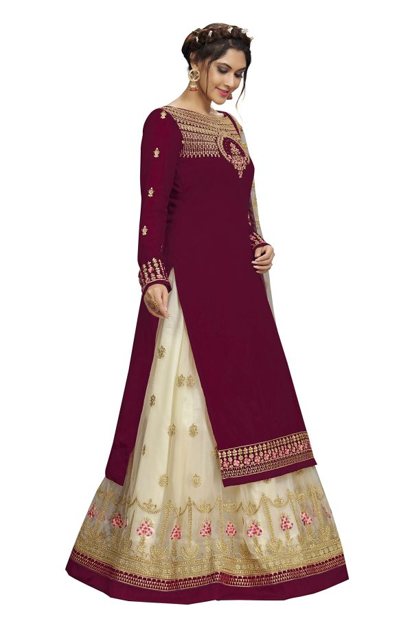 81RdZcWy9OL.jpg Women's Georgette Net Embroidery Salwar Suit Set Kurta Lehenga with Dupatta