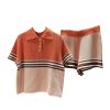 81ScF8yeX8L.jpg Women's Cotton Casual Set - Colorblock Knit Polo & Shorts