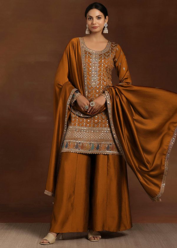 81fZRrtrSXL.jpg Women's Silk Blend Embroidery Anarkali Kurta Pant Set with Dupatta Salwar Suit Set for Women