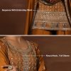 81lM0S49yJL.jpg Women's Silk Blend Embroidery Anarkali Kurta Pant Set with Dupatta Salwar Suit Set for Women