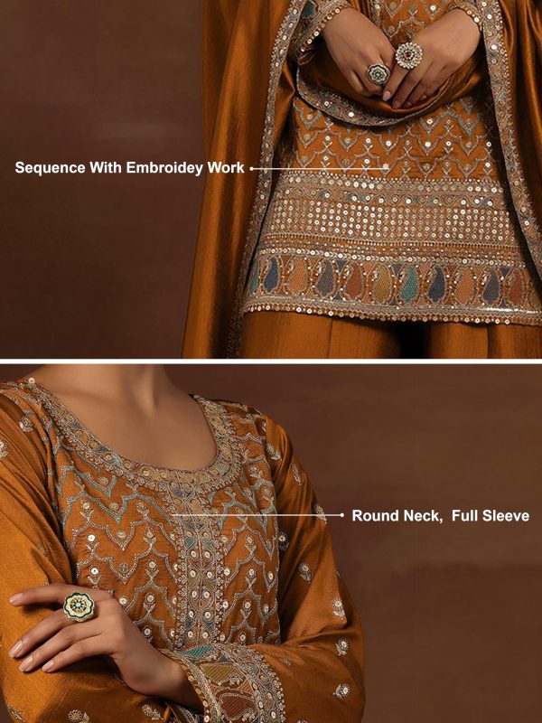 81lM0S49yJL.jpg Women's Silk Blend Embroidery Anarkali Kurta Pant Set with Dupatta Salwar Suit Set for Women