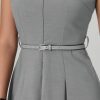 81lelr8paLL.jpg Women's Sleeveless Dress Zip Up Belted Fit & Flare Work Dresses