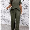 81phPr7746L.jpg Women's Plus Size Short Sleeve Tee Shirt Wide Leg Pants 2 Piece Tracksuit