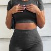 81rbcI54-3L.jpg Womens Workout Sets 2 Piece - Seamless Acid Wash Yoga Outfits Shorts and Crop Top Matching Gym Athletic Clothing Set