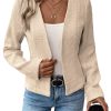 81rknQRm0ZL.jpg 2025 Women's Spring Tweed Blazer Fully-Lined Collarless Open Front Elegant Petite Cute Fashion Casual Work Jacket