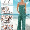 81tAI64ir1L.jpg Women's Summer Jumpsuits Boho Wide Leg Overalls Casual Floral Print Rompers Beach Outfits with Pockets