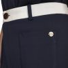 womens Contrast Waist Flare Trouser Pant