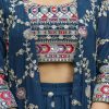 91XvcYpQ6uL.jpg Women's Georgette Embroidery Crop Top with Flared Palazzo and Shrug Set