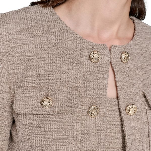 A1BjxG5sZmL.jpg Women's Crop Stretch Texture Long Sleeve Jacket
